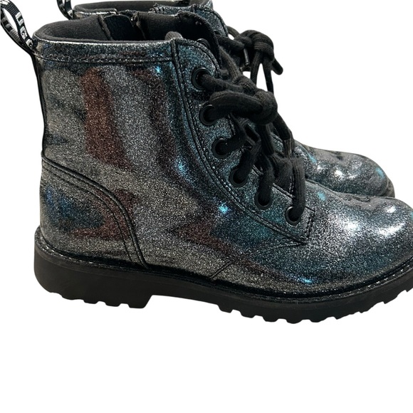UGG Ryann Kids Sparkle Zip-Down Combat Boots - Picture 1 of 6